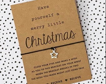 Have yourself a merry little Christmas wish string bracelet! Christmas gift! Stocking filler! Secret Santa gift! BUY 5 GET 1 FREE!!