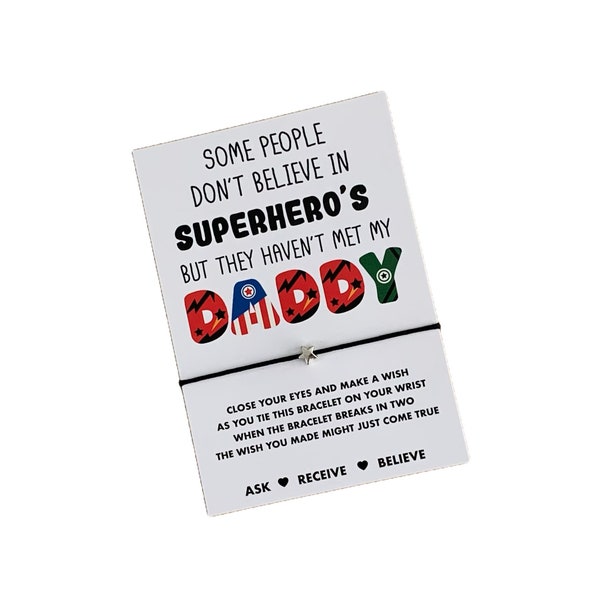 Daddy gift | Daddy wish string | Gift for Daddy | Daddy is a superhero gift | Birthday or Father's Day gift | Buy 5 get 1 free