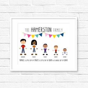 People Print Family gift Personalised family print Housewarming gift Family portrait gift Birthday gift image 1