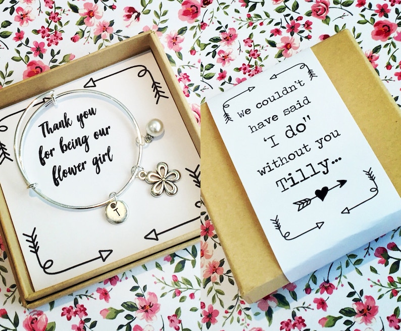 Thank you for being our flower girl charm bracelet Thank you Etsy