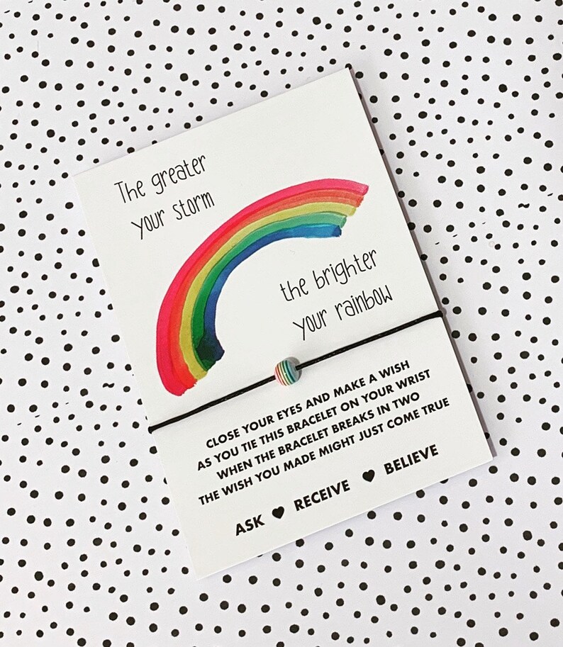 Rainbow wish string bracelet The greater your storm the Etsy