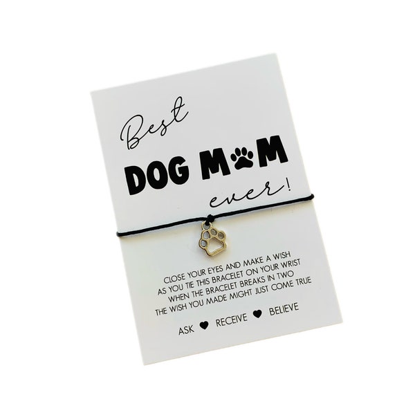 Dog Mom gift | Dog Mum gift | Dog Mom wish bracelet | Dog Mum wish string | Gift for Dog Mom | Buy 5 get 1 free!