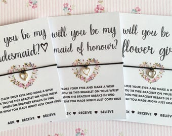 Bridesmaid gift | Bridesmaid proposal bracelet | Bridesmaid bracelet | Maid of honour gift | Flower girl gift | Buy 5 get 1 free