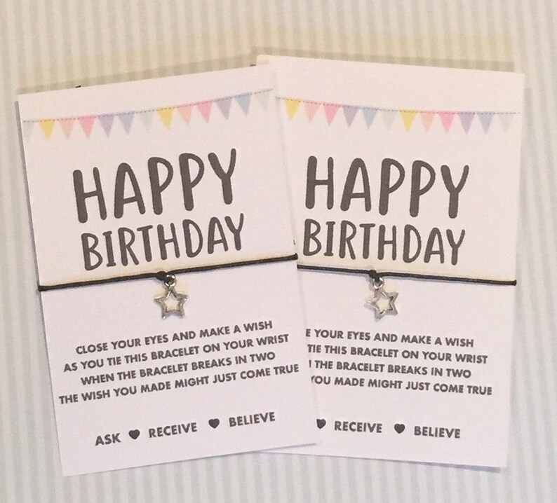 Birthday gift Happy birthday wish string Fast Dispatch Buy 5 get 1 free! UK seller Birthday wish bracelet