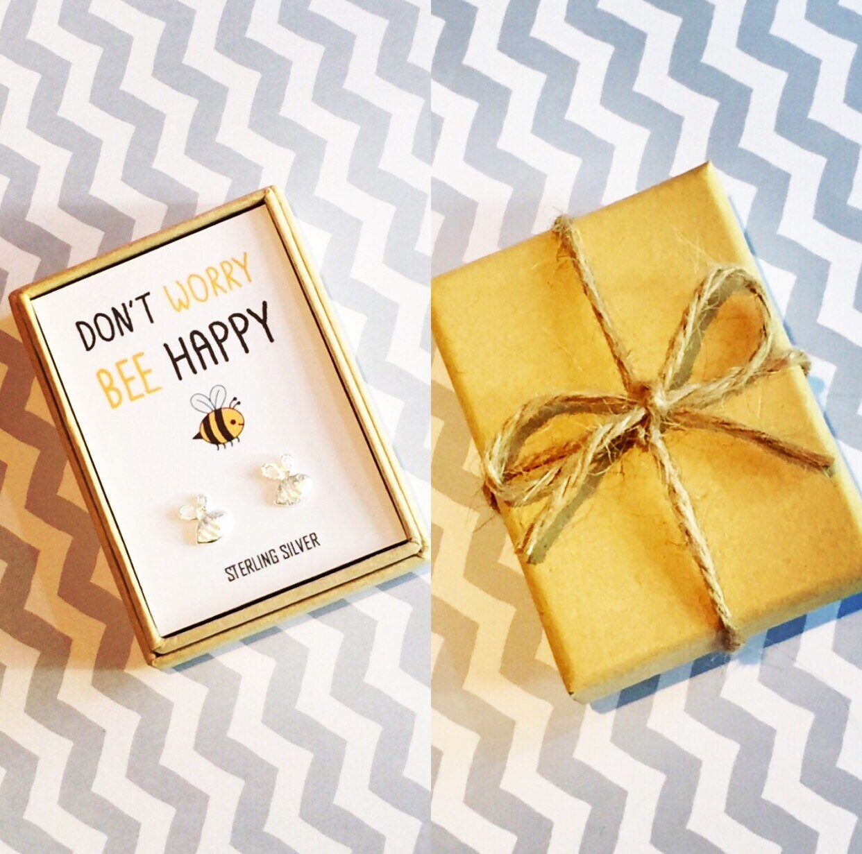 Sterling Silver Bee Stud Earrings 