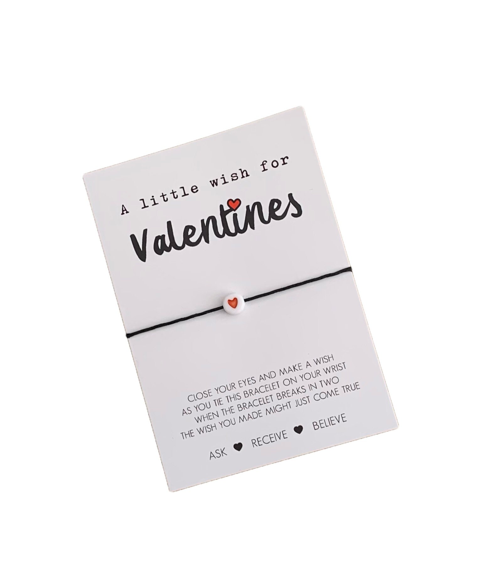 Valentines Gift Valentines Wish Bracelet Valentines Card - Etsy