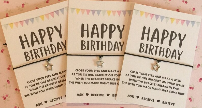 Birthday gift Happy birthday wish string Fast Dispatch Buy 5 get 1 free! UK seller Birthday wish bracelet