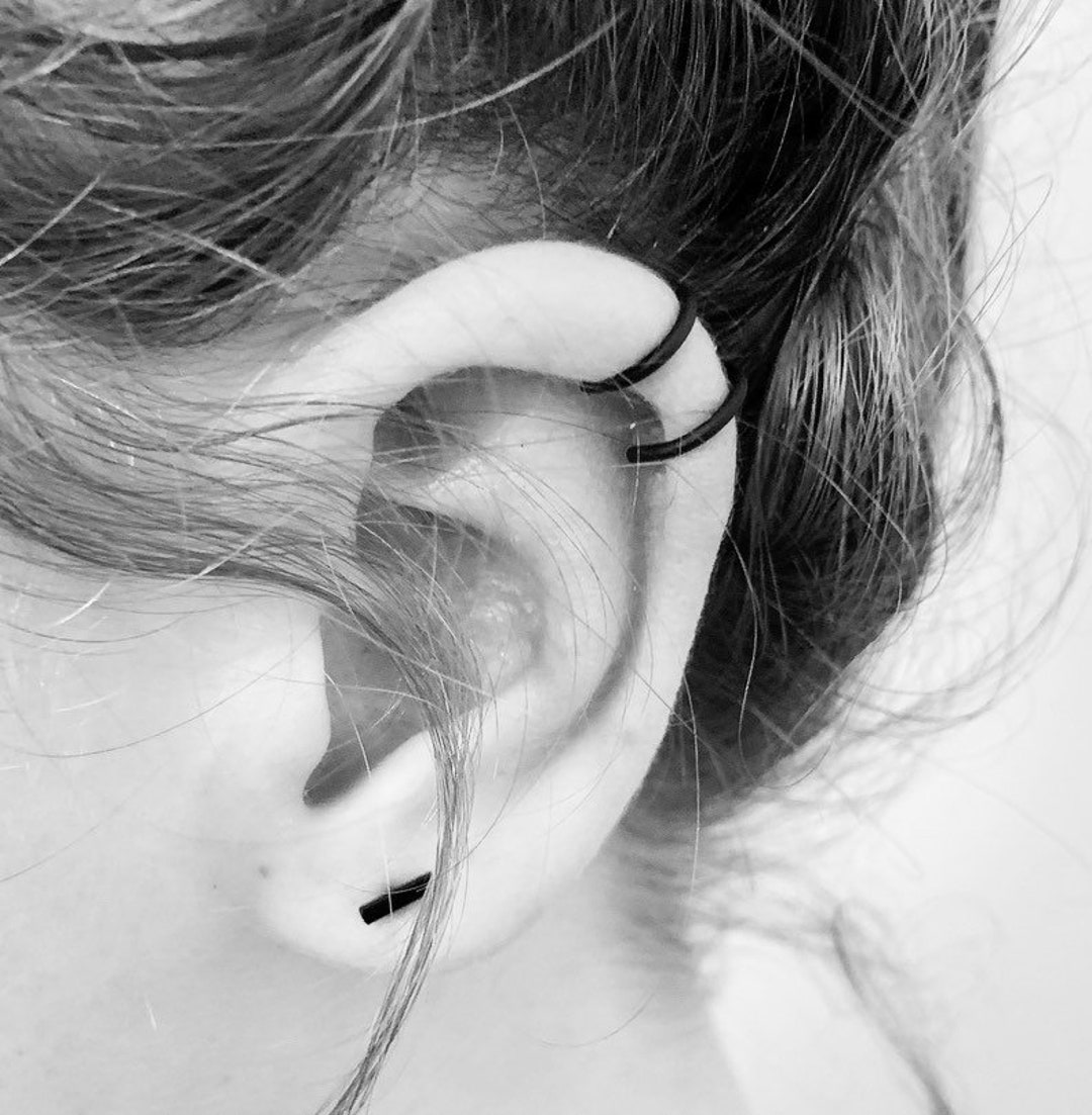 Black Ear Cuff. No Piercing. Available in 6 Styles Etsy UK