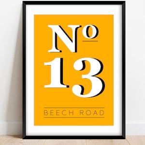 Housewarming gift | New home gift | House number and road name print | Personalised hallway print | Moving home gift