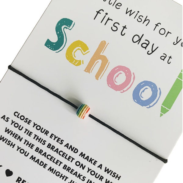 First day at school gift | First day at school wish bracelet | Gift for first day of school | School starter wish string | Buy 5 get 1 free!