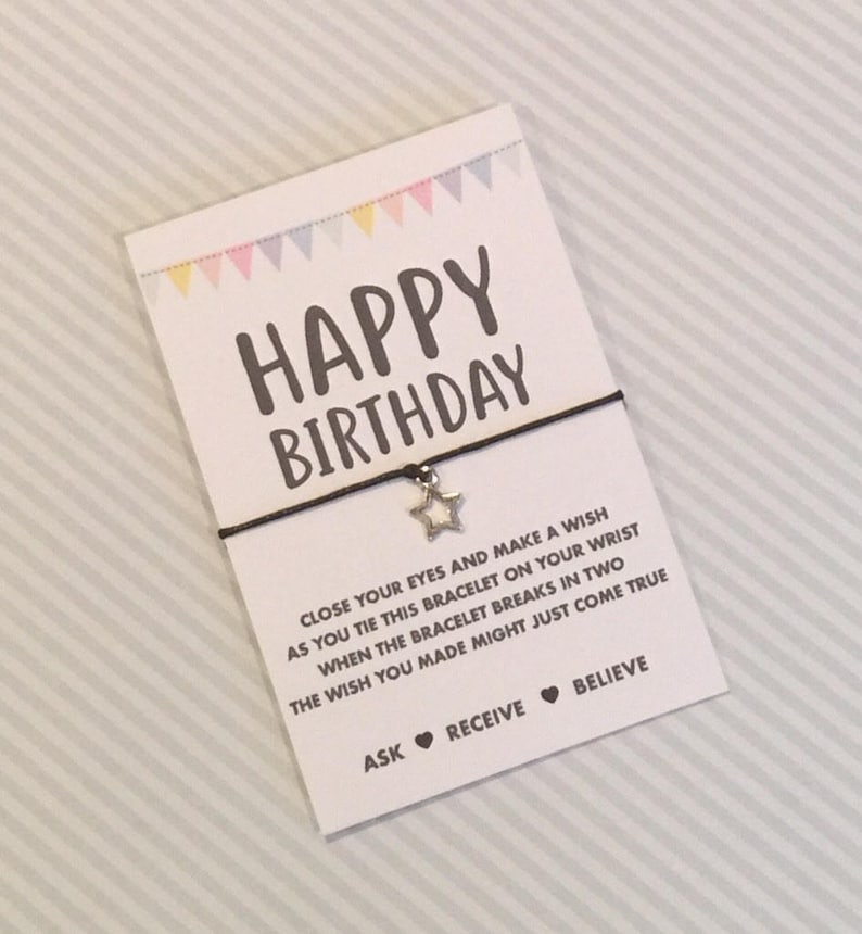 Birthday gift Happy birthday wish string Fast Dispatch Buy 5 get 1 free! UK seller Birthday wish bracelet