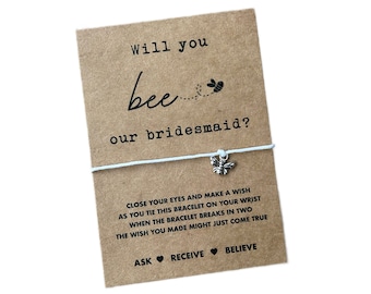 Bridesmaid gift | Bridesmaid proposal | Will you bee our bridesmaid | Flower girl gift | Maid of honour proposal gift | Bee bracelet