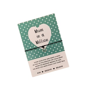 Mum in a million wish string | Mum bracelet | Gift for mum | Mum gift | Mother's Day gift | Buy 5 get 1 free - You may mix and match!