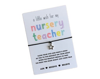 Nursery teacher wish string bracelet | Gift for nursery teacher | Nursery teacher bracelet | Nursery teacher gift