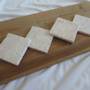 Natural Stone Coasters Canada/ Plain Stone coasters/ Travertine Coasters/ Housewarming/ Home decor/ 1 piece