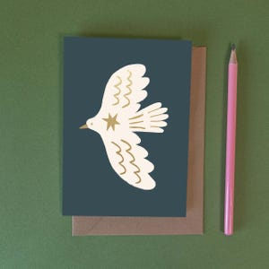Gold Dove Christmas Card: Scandi Festive Greetings
