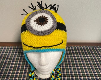 KNITTING PATTERN - Minion Edith Ear Flap Hat - Etsy