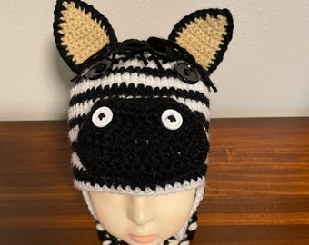 Zebra Earflap Hat