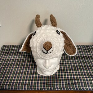Goat Earflap Hat-White