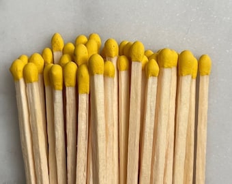 1.85" Yellow Matchsticks | 40 Artisan Colored Tip Safety Matches