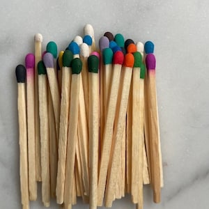 1.85" Rainbow Matchsticks | 40 Artisan Colored Tip Safety Matches