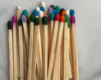 1.85" Rainbow Matchsticks | 40 Artisan Colored Tip Safety Matches