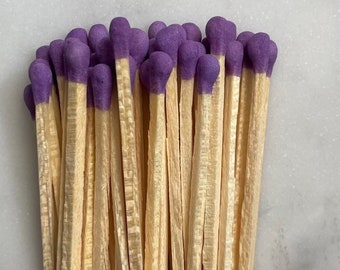 1.85" Purple Matchsticks | 40 Artisan Colored Tip Safety Matches