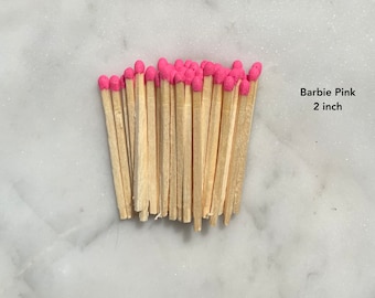 2" Barbie Pink Matchsticks | 40 Artisan Colored Tip Safety Matches