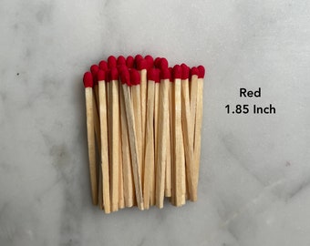 1.85" Red Matchsticks | 40 Artisan Colored Tip Safety Matches