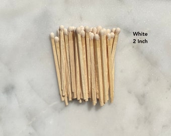 2" White Matchsticks | 40 Artisan Colored Tip Safety Matches
