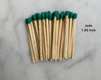 1.85" Jade Matchsticks | 40 Artisan Colored Tip Safety Matches