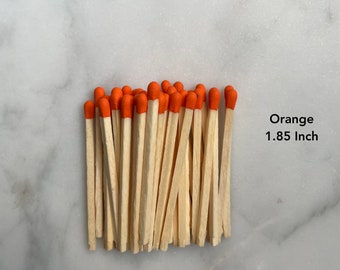 1.85" Small Orange Tip Matches | Safety Matches for Crafts & Favors | Apothecary Jar Filler | Cute Candle Accessories Gift