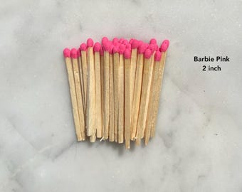 2" Bright Pink Matchsticks | 40 Artisan Colored Tip Safety Matches