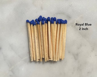 2" Royal Blue Matchsticks | 40 Artisan Colored Tip Safety Matches