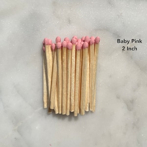 2" Light Pink Matchsticks | 40 Artisan Colored Tip Safety Matches
