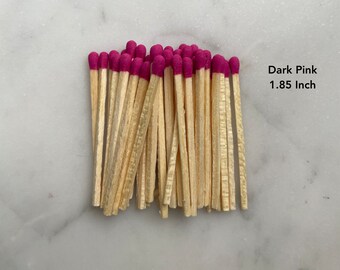 1.85" Dark Pink Matchsticks | 40 Artisan Colored Tip Safety Matches