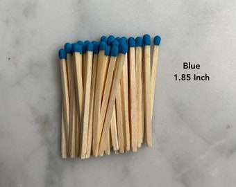 1.85" Blue Matchsticks | 40 Artisan Colored Tip Safety Matches