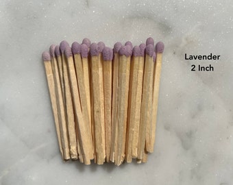 2" Lavender Matchsticks | 40 Artisan Colored Tip Safety Matches