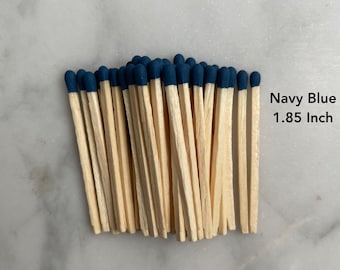 1.85" Navy Blue Matchsticks | 40 Artisan Colored Tip Safety Matches