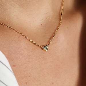 Tiny Heart Necklace, 14K Solid Gold Love Pendant, Heart Women&#39;s Necklace, Minimalist Jewellery, Simple Cute 9K/14K Gold Heart Necklace