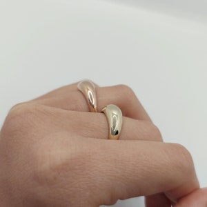 Bold Dome Ring in Gold, Chunky Ring, Statement Ring, 9K/14K/18K Bubble Ring for Woman,Dainty Large Dome Ring, Thick Yellow Gold Ring No.2