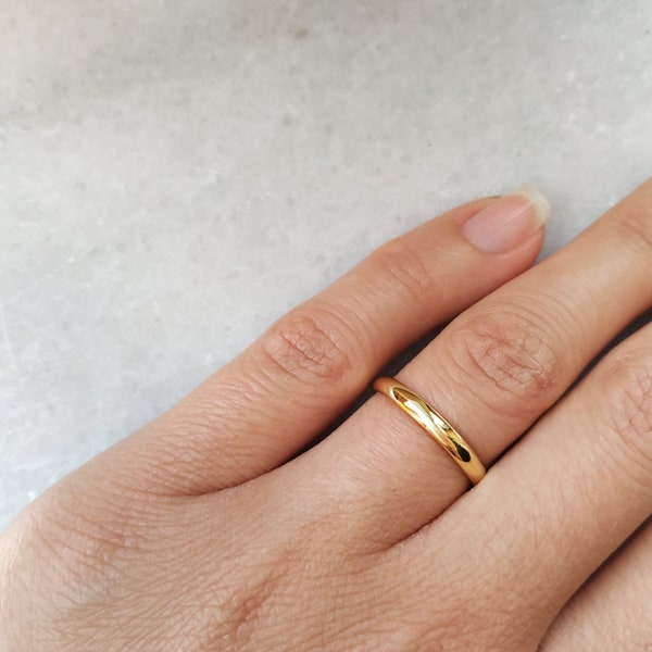 Simple Couple Ring His and Hers Wedding Band 2.5mm, 14K Gold Classic Set, 18K rose gold Dainty bands, Polished Ring set NAKianJewelry No.2