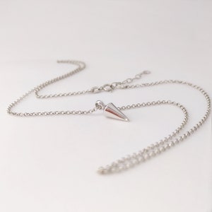 14K white gold spike pendant white gold chain