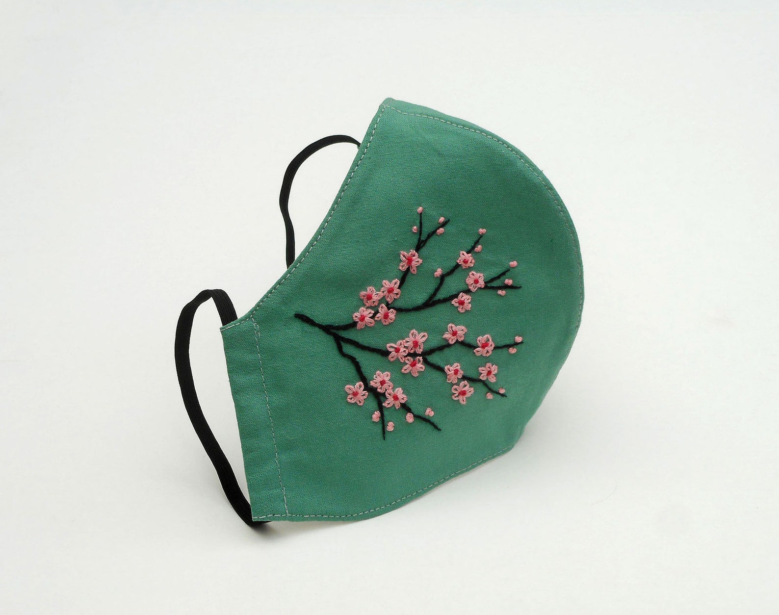 Sakura mask embroidered face mask for women cotton 3 layers Etsy