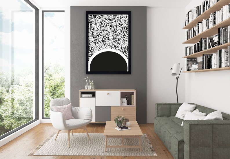 Mid Century Modern Wall Art Black and White Wall Art Mid Etsy UK
