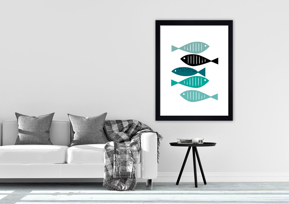 Fish wall art fish print bathroom wall art bathroom print | Etsy