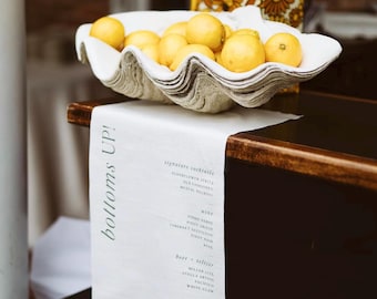 Bar Drinks Menus in Linen Fabric for Weddings