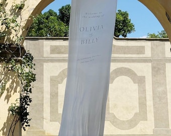 Serif Silk Fabric Welcome Sign