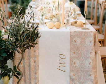 Linen Fabric Table Number Signs for Weddings