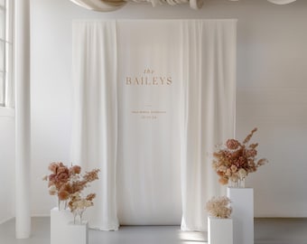 Linen Fabric Photo Backdrop Sign - 1 or 3 Panel options